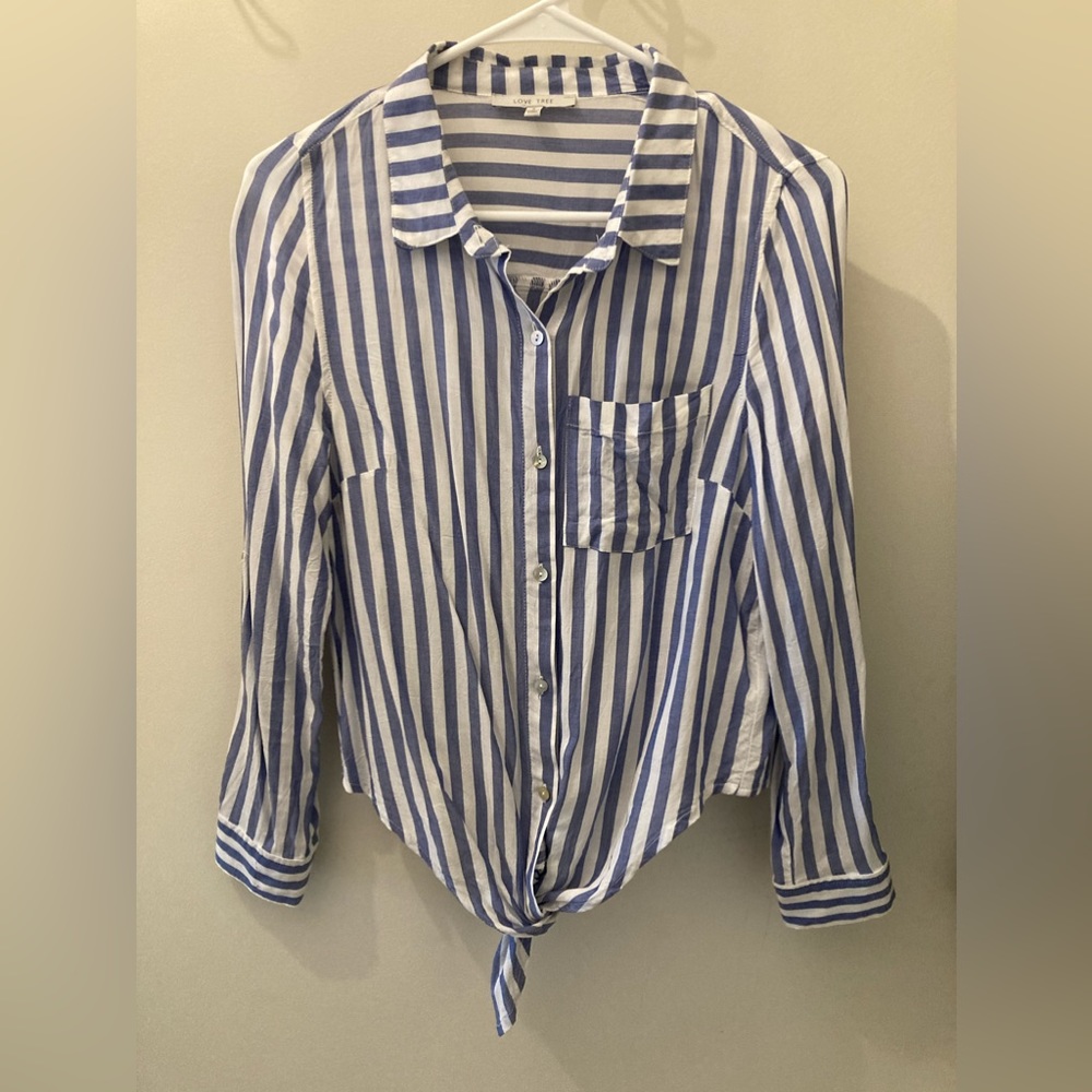 Classic crop tie waist blouse